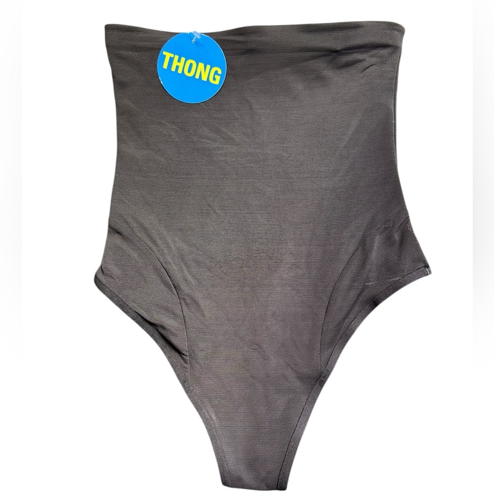 SLIMSHAPER by MIRACLE BRANDS black high waist shapewear panty thong 0423 size M